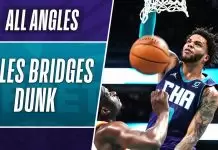 LeBron James reacts to Miles Bridges’ epic dunk over Clint Capela