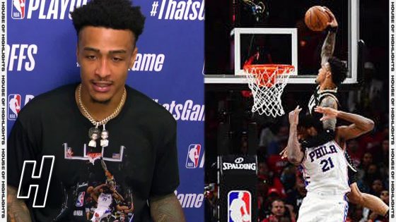 John Collins wears shirt with photo of him posterizing Joel Embiid after Game 7