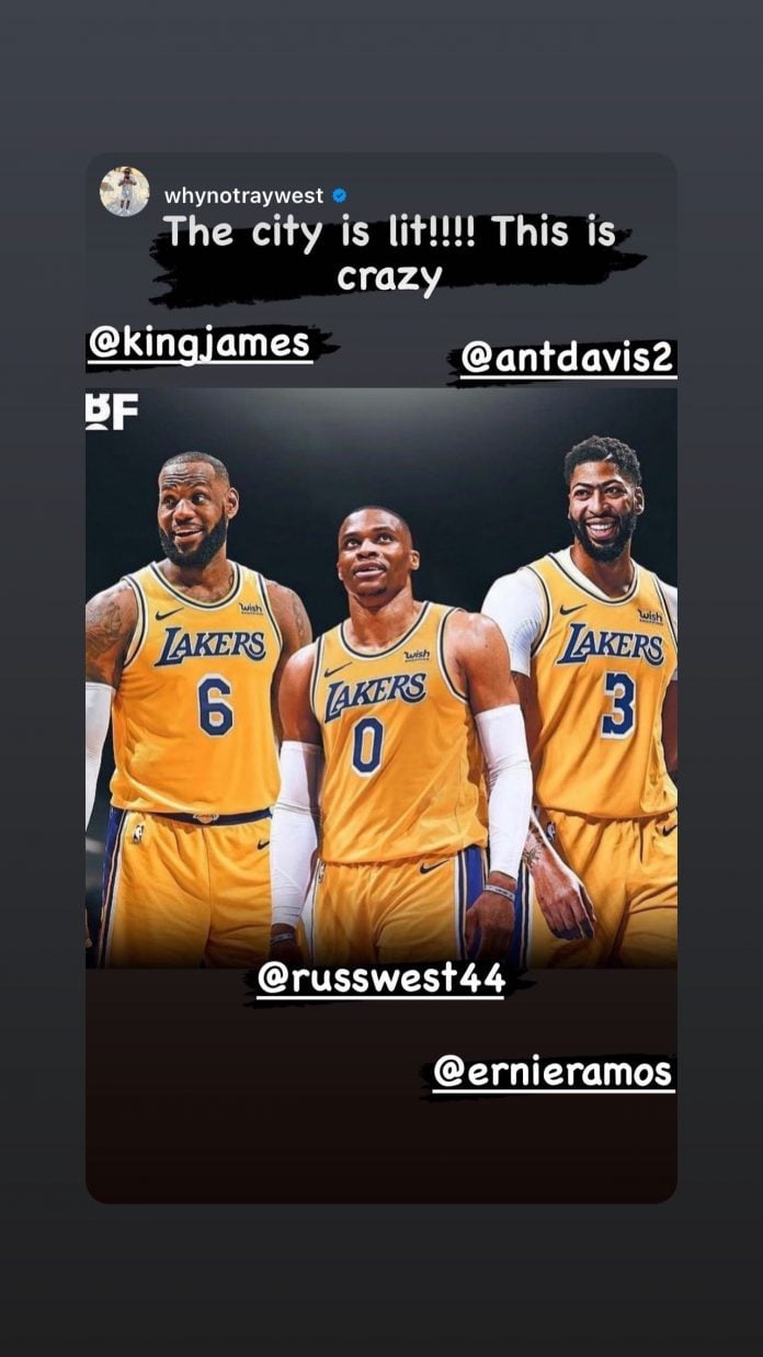 Russell Westbrook IG story