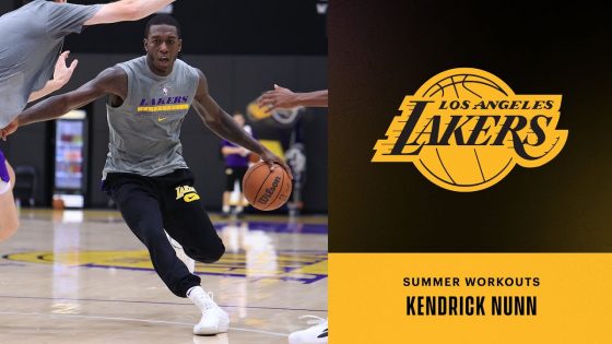 Kendrick Nunn letting it fly in Lakers gear