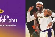 Carmelo Anthony reacts to scoring team-high 28 points, passing Moses Malone