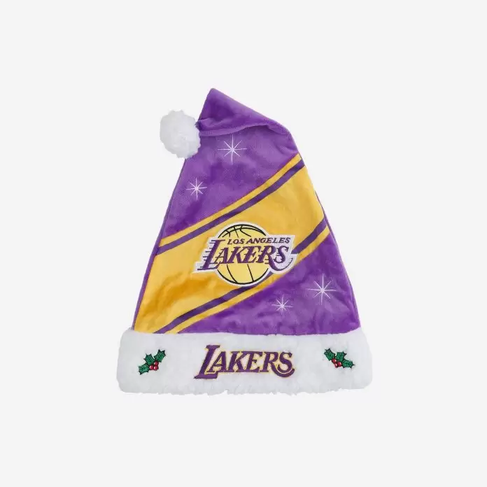LOS ANGELES LAKERS HIGH END SANTA HAT LOS ANGELES LAKERS HIGH END SANTA HAT