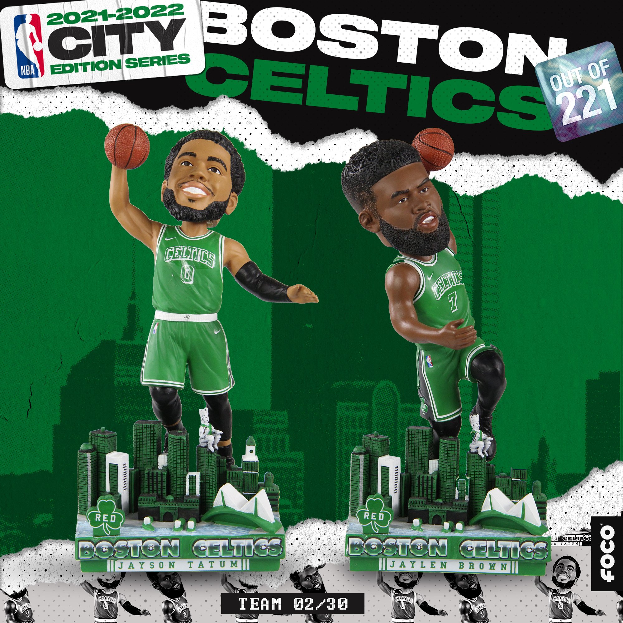 FOCO BOSTON CELTICS CITY JERSEY BOBBLEHEADS