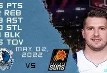 Luka Doncic reacts to scoring 45 points in Game 1 vs. Suns