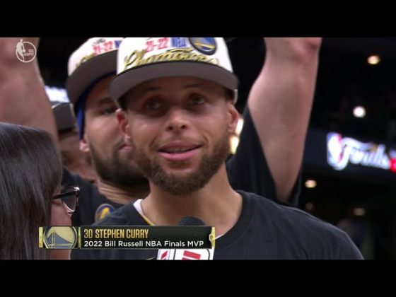Steph Curry reacts hilariously to reporter asking about his first Finals MVP