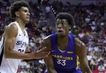 James Wiseman reacts to his first game since knee injury
