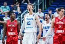 Edon Maxhuni reacts to Finland making the EuroBasket quarter-finals