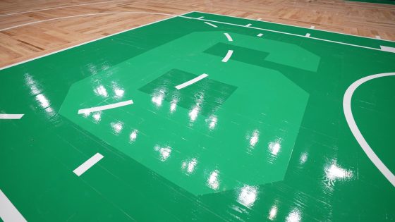 LOOK: Celtics places No. 6 in parquet paint as part of honors for late great Bill Russell