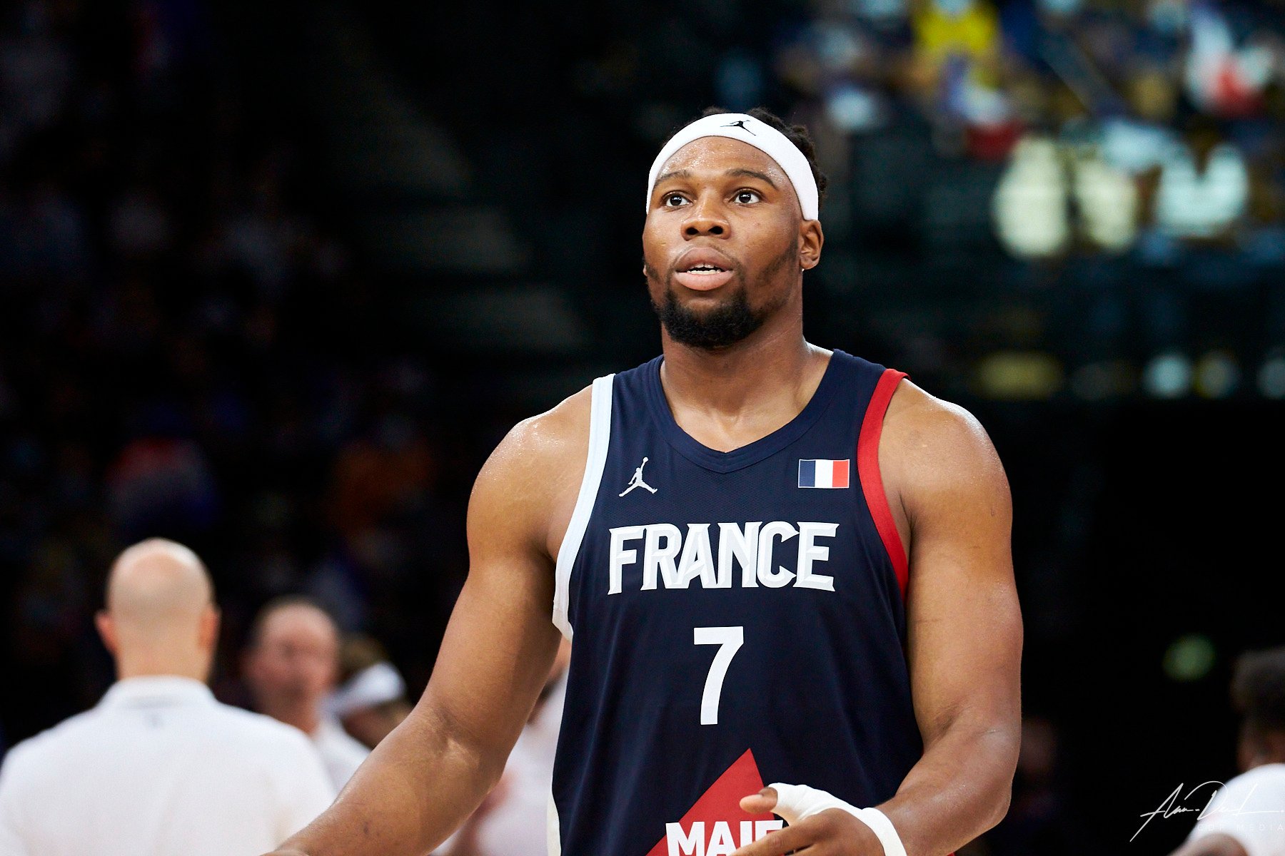 Guerschon Yabusele reacts to losing the EuroBasket final