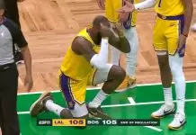 Magic Johnson reacts to referees missing foul on LeBron James