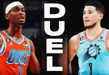 Devin Booker reacts to Suns dropping a game against Thunder