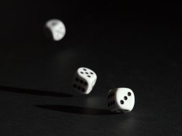 Three dice - symbolizing chance and luck