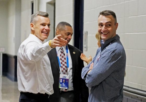 Sergio Scariolo congratulates Darko Rajakovic after HC hiring by Raptors