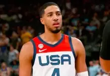 Tyrese Haliburton reacts to Team USA passing Montenegro