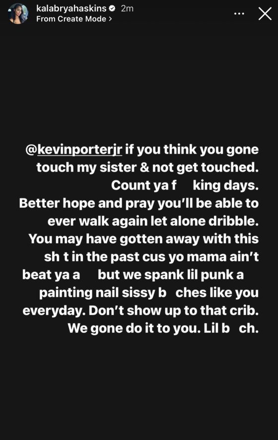 Kysre Gondrezick’s sister has called out Kevin Porter Jr.