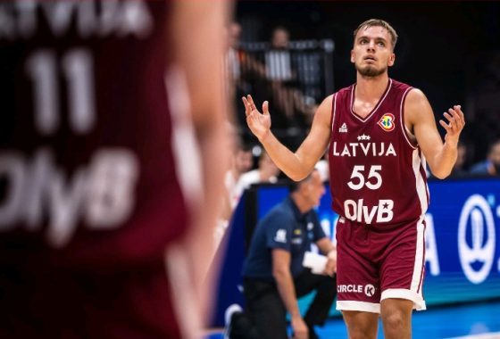 Latvia slays reigning champ Spain to pull WC upset anew