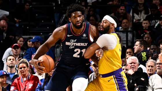 76ers dominate Lakers in historic rout as Joel Embiid and Tyrese Maxey combine for 61 points