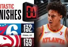 76ers suffer third straight loss as Hawks prevail in overtime duel