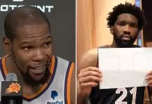 Kevin Durant reacts to Joel Embiid’s historic 70-point game