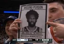 Nuggets fans chant “Where’s Embiid at?”