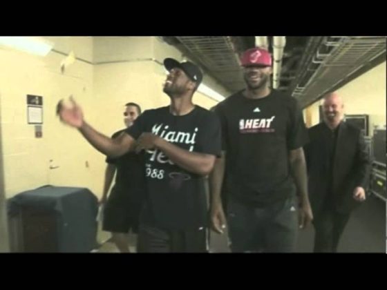Dirk Nowitzki reacts to LeBron and D-Wade’s fake cough mocking him during 2011 NBA Finals