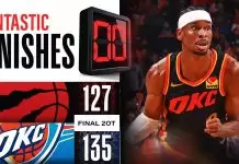 Thunder stage comeback, edge Raptors in double-overtime thriller