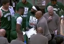 Instant impact: Patrick Beverley grabs clipboard during Bucks’ timeout