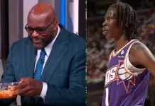 Shaq celebrates Bol Bol’s strong first half with bowl of cereals