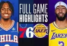 Davis, James lead Lakers to victory over 76ers