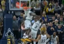 Anthony Edwards reacts to hitting rim with his head in Timberwolves’ win