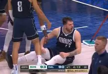 Luka Doncic reacts to fouling out in Game 3 loss