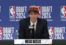 Matas Buzelis reacts to being drafted by Bulls