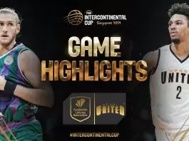 Evan Fournier reacts to Toscano-Anderson’s heated speech during FIBA Intercontinental Cup final