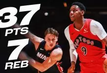 Barrett’s 37 points propel Raptors past Heat in a narrow win