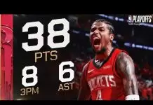 Green erupts for 38 as Rockets level series with Warriors in Game 2