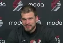 Tiago Splitter reacts to overtime loss as Trail Blazers fall to Nuggets