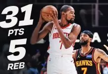 Kevin Durant leads Rockets past short-handed Hawks