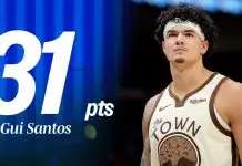 Gui Santos scores career-high 31 as Warriors edge Nets to clinch play-in spot