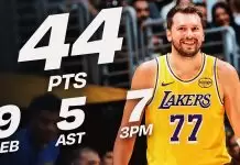 Doncic drops 44 as Lakers beat Pacers