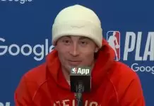 Payton Pritchard reacts to his 32-point playoff game
