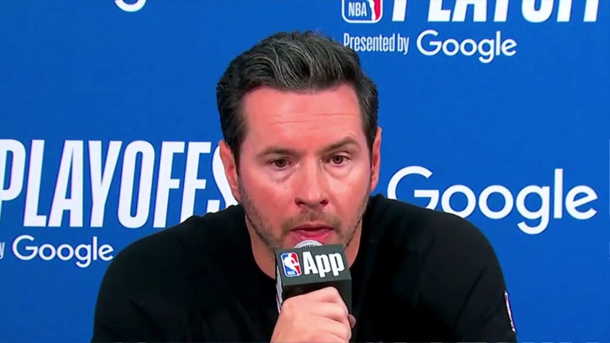 JJ Redick reacts as Lakers’ mistakes fuel Thunder rout in Game 1