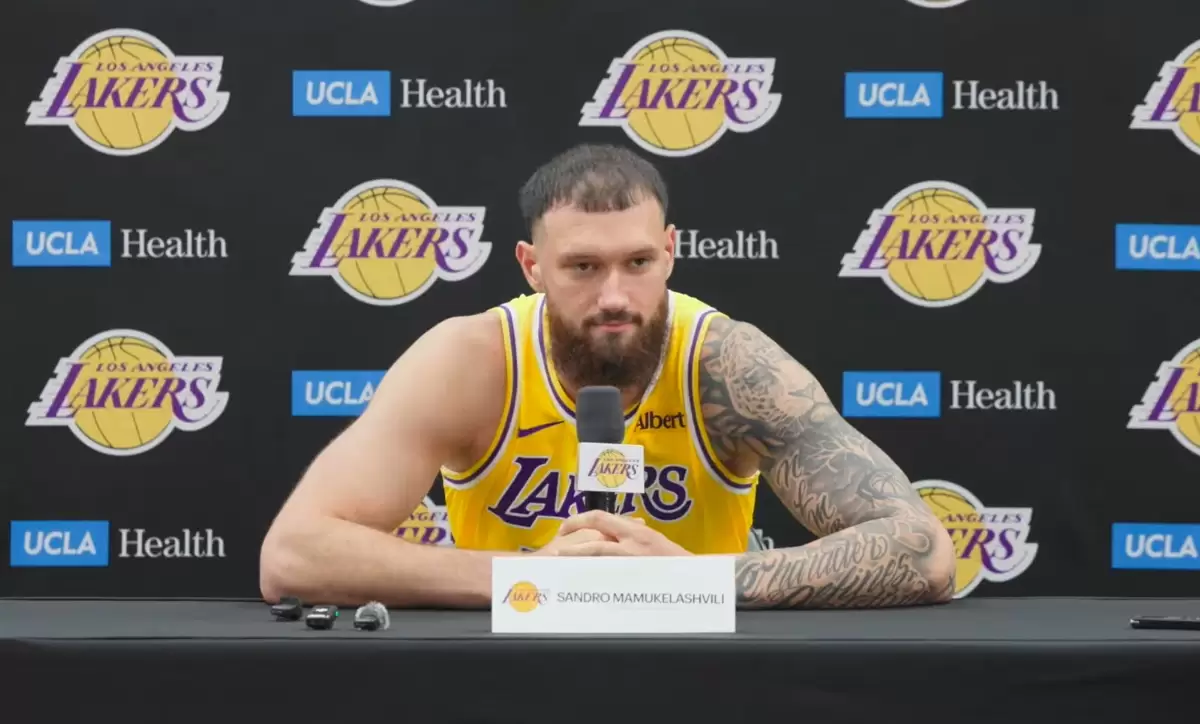 Sandro Mamukelashvili says wearing Lakers jersey feels surreal