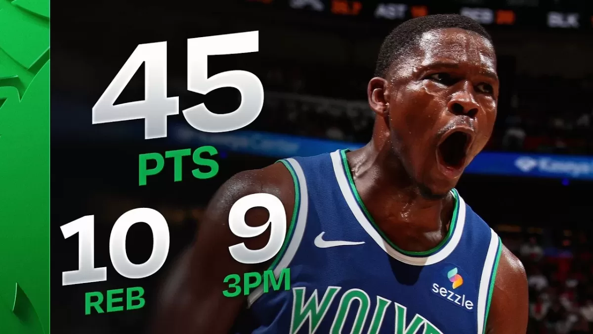 Anthony Edwards drops 45 as Timberwolves spoil Giannis’ Heat debut
