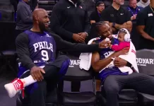 LeBron James shares wholesome moment with Tyrese Maxey and his daughter